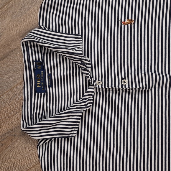 Polo Ralph Lauren navy & white striped short sleeve polo golf shirt, size XXL - Picture 4 of 8